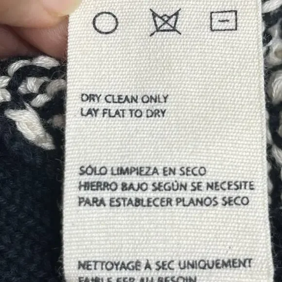 Cleobella womens Madison Knit Sweater Black/Ivory size Small Cotton Turtleneck - Picture 15 of 16